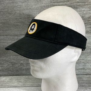 Geico Spellout Caveman Logo Adjustable Strap Back Visor Black MV Golf Outdoors